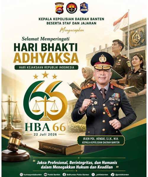 Polda Banten Ucapkan Selamat Hari Bhakti Adhyaksa ke-66 – Begini Penjelasannya polda banten22