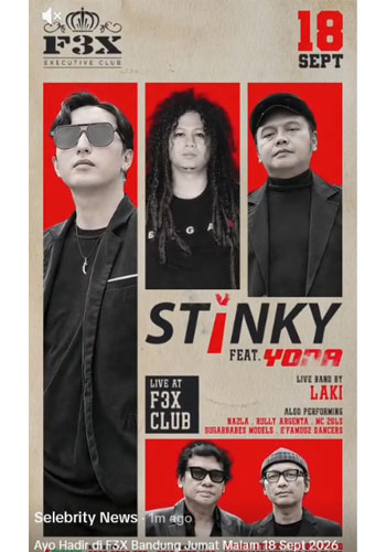 Grup Band Stinky Siap Guncang Panggung F3X Club Bandung Jumat Malam Ini – Begini Penjelasannya stinky perform bandung